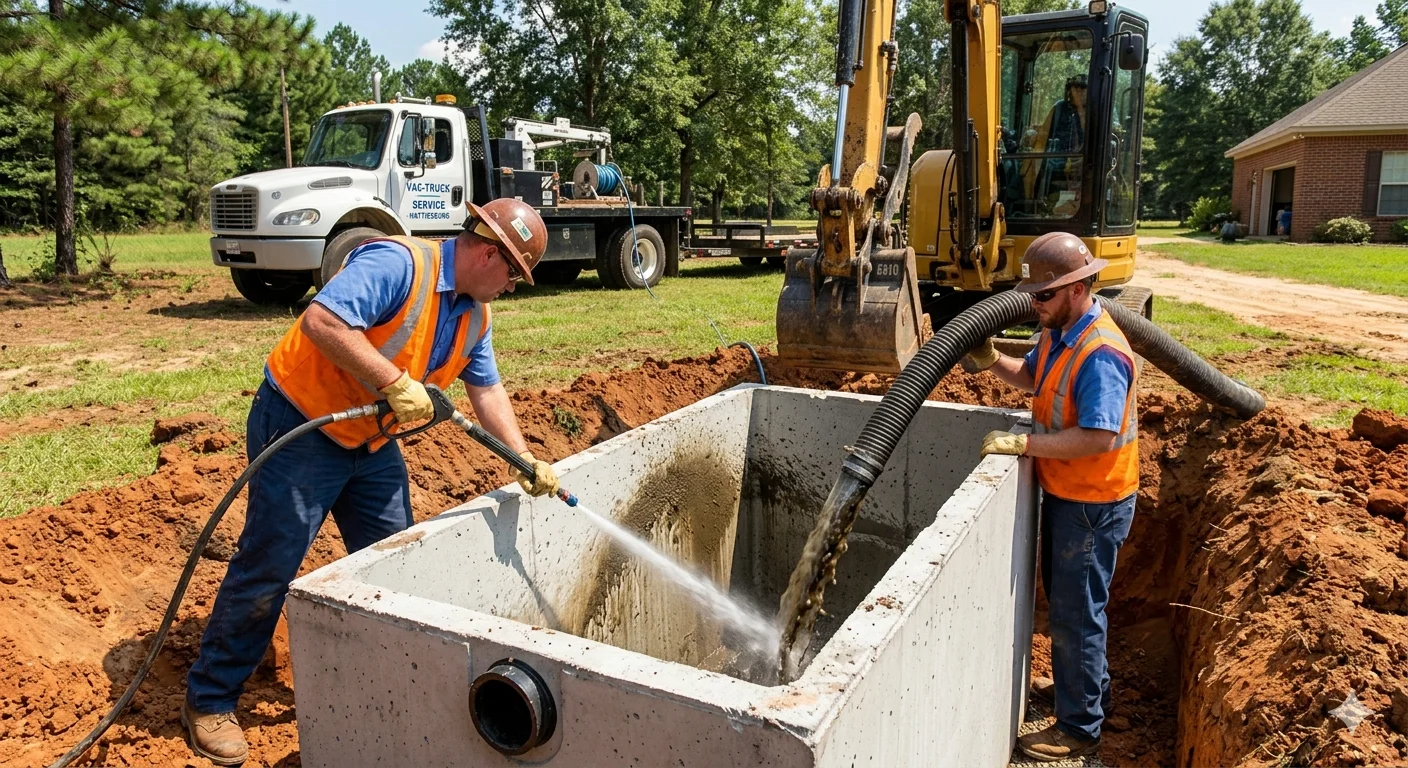 Full septic tank cleaning and sludge removal service Hattiesburg MS
